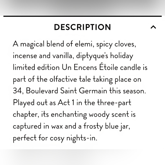 Diptyque acte 1 Un Encens Etoile candle - Picture 7 of 8